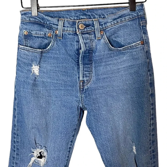 Levi’s Women’s 501 Cropped Straight Leg Jeans Size 27 - Picture 2 of 6